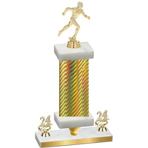 Premium Single Gold Carbon Fiber Year Running Trophy