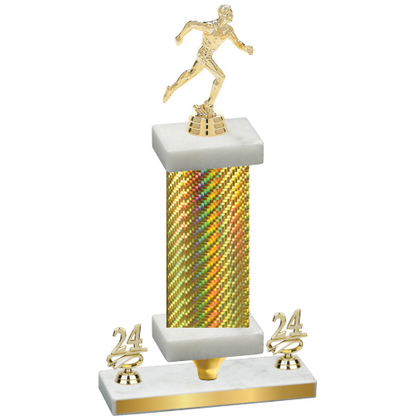 Premium Single Gold Carbon Fiber Year Running Trophy