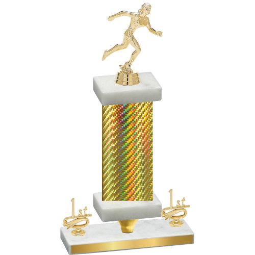 Premium Single Gold Carbon Fiber First Place Running Trophy