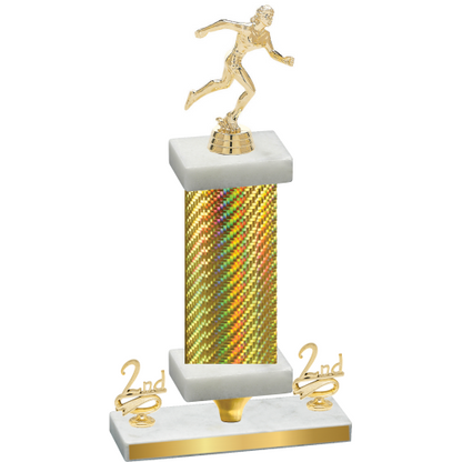 Premium Single Gold Carbon Fiber Second Place Running Trophy