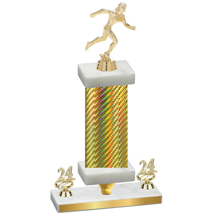 Premium Single Gold Carbon Fiber Year Running Trophy
