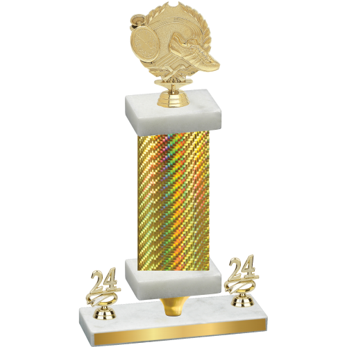 Premium Single Gold Carbon Fiber Year Running Trophy