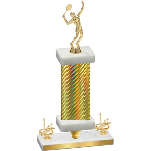 Premium Single Gold Carbon Fiber First Place Tennis Trophy