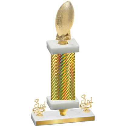 Premium Single Gold Carbon Fiber Third Place Football Trophy