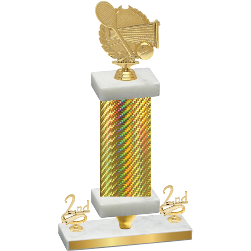 Premium Single Gold Carbon Fiber Second Place Tennis Trophy