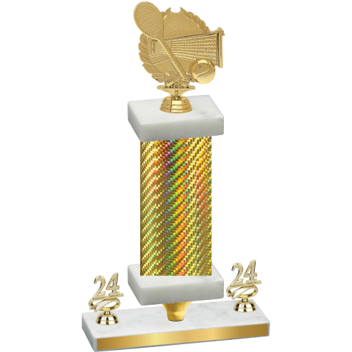 Premium Single Gold Carbon Fiber Year Tennis Trophy