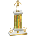 Premium Single Gold Carbon Fiber Second Place Wrestling Trophy