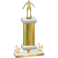 Premium Single Gold Carbon Fiber Fourth Place Wrestling Trophy