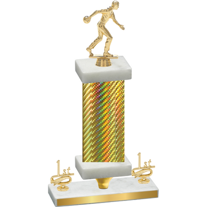 Premium Single Gold Carbon Fiber First Place Bowling Trophy