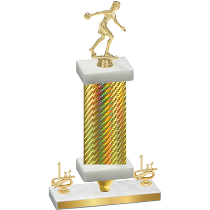 Premium Single Gold Carbon Fiber First Place Bowling Trophy