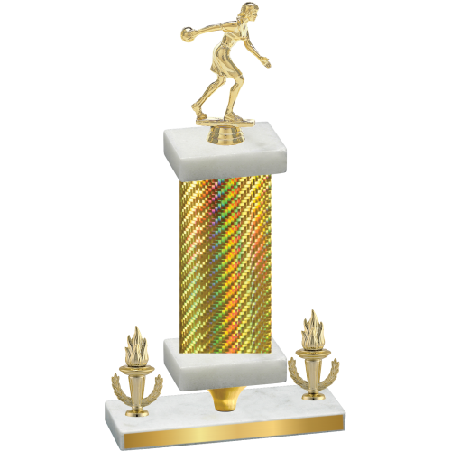 Premium Single Gold Carbon Fiber Victory Bowling Trophy