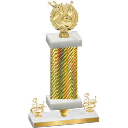 Premium Single Gold Carbon Fiber Third Place Bowling Trophy