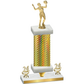 Premium Single Gold Carbon Fiber Year Volleyball Trophy