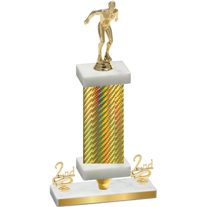 Premium Single Gold Carbon Fiber Second Place Swimming Trophy