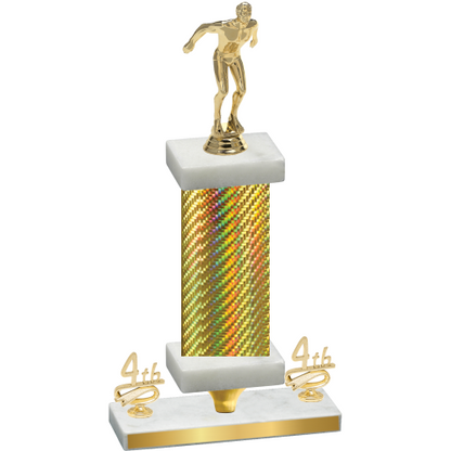 Premium Single Gold Carbon Fiber Fourth Place Swimming Trophy