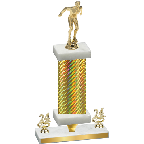 Premium Single Gold Carbon Fiber Year Swimming Trophy