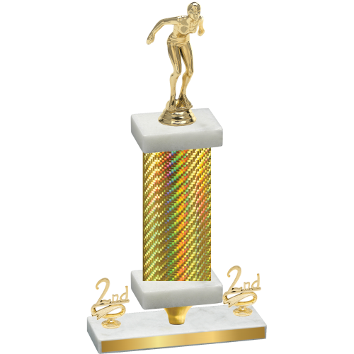 Premium Single Gold Carbon Fiber Second Place Tennis Trophy