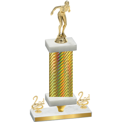 Premium Single Gold Carbon Fiber Second Place Tennis Trophy