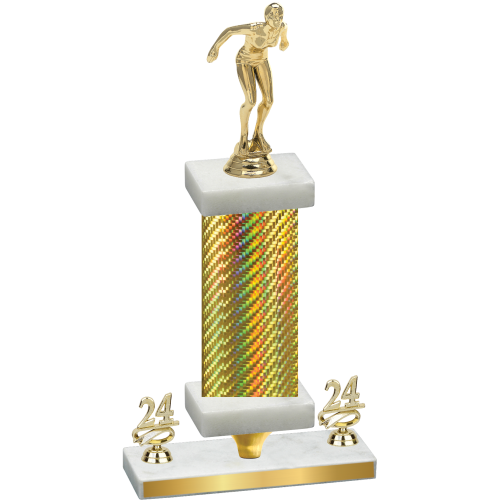 Premium Single Gold Carbon Fiber Year Tennis Trophy