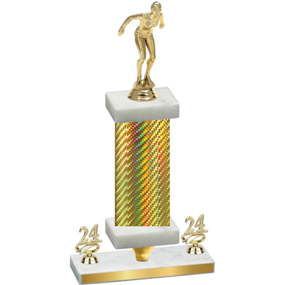 Premium Single Gold Carbon Fiber Year Tennis Trophy