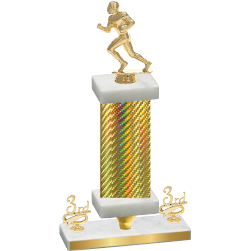 Premium Single Gold Carbon Fiber Third Place Football Trophy