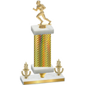 Premium Single Gold Carbon Fiber Victory Football Trophy