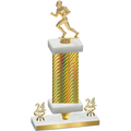 Premium Single Gold Carbon Fiber Year Football Trophy