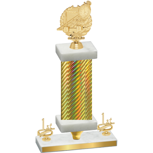 Premium Single Gold Carbon Fiber First Place Swimming Trophy