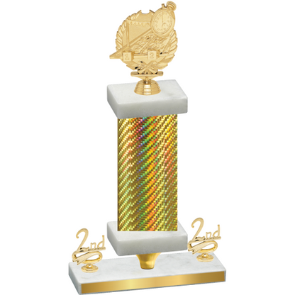 Premium Single Gold Carbon Fiber Second Place Swimming Trophy