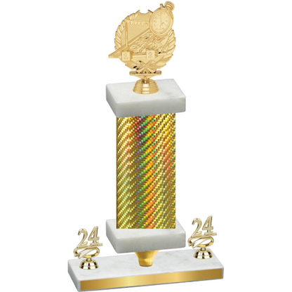 Premium Single Gold Carbon Fiber Year Swimming Trophy