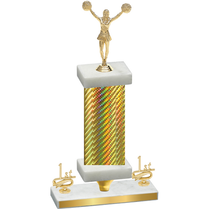 Premium Single Gold Carbon Fiber First Place Cheerleading Trophy