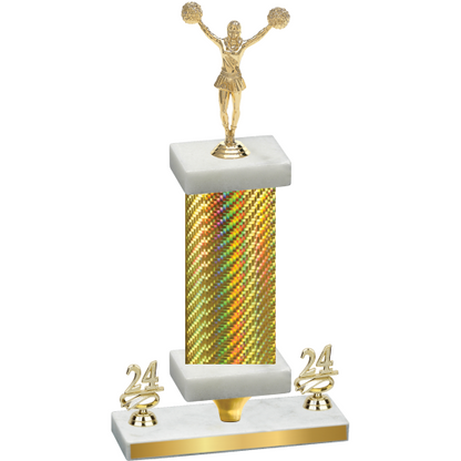 Premium Single Gold Carbon Fiber Year Cheerleading Trophy
