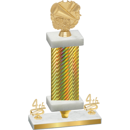 Premium Single Gold Carbon Fiber Fourth Place Cheerleading Trophy