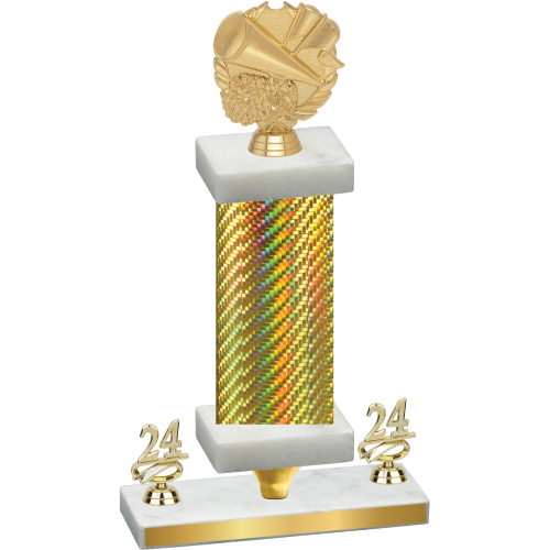 Premium Single Gold Carbon Fiber Year Cheerleading Trophy