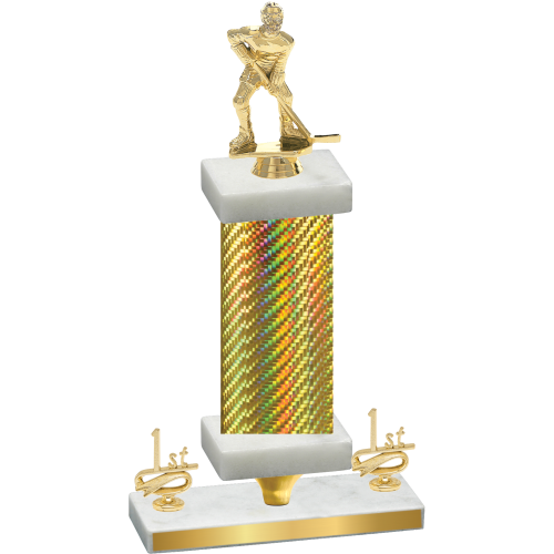 Premium Single Gold Carbon Fiber First Place Hockey Trophy