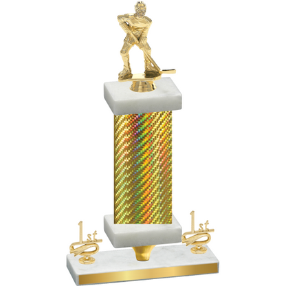 Premium Single Gold Carbon Fiber First Place Hockey Trophy