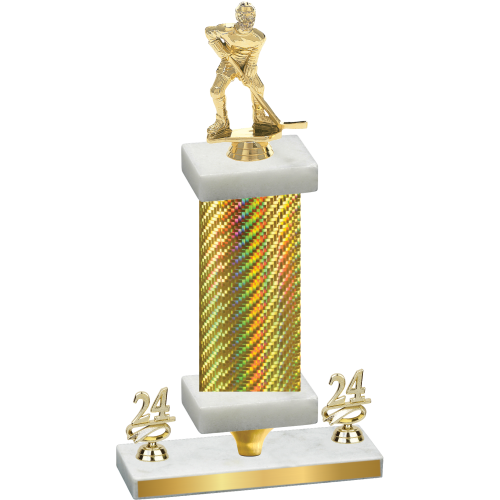 Premium Single Gold Carbon Fiber Year Hockey Trophy