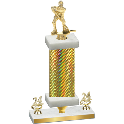 Premium Single Gold Carbon Fiber Year Hockey Trophy