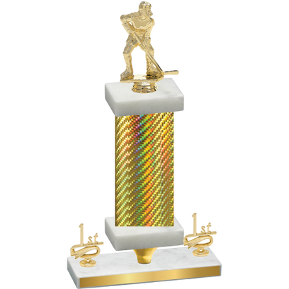 Premium Single Gold Carbon Fiber First Place Hockey Trophy