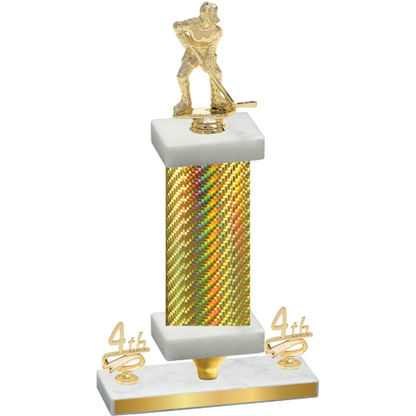 Premium Single Gold Carbon Fiber Fourth Place Hockey Trophy