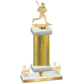 Premium Single Gold Carbon Fiber Third Place Lacrosse Trophy