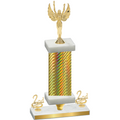 Premium Single Gold Carbon Fiber Second Place Victory Trophy
