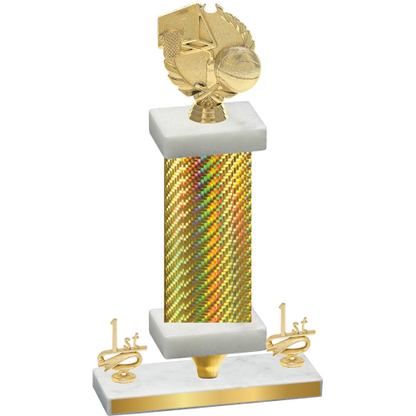 Premium Single Gold Carbon Fiber First Place Basketball Trophy