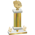 Premium Single Gold Carbon Fiber Fourth Place Basketball Trophy
