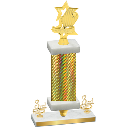 Premium Single Gold Carbon Fiber Third Place Pickleball Trophy