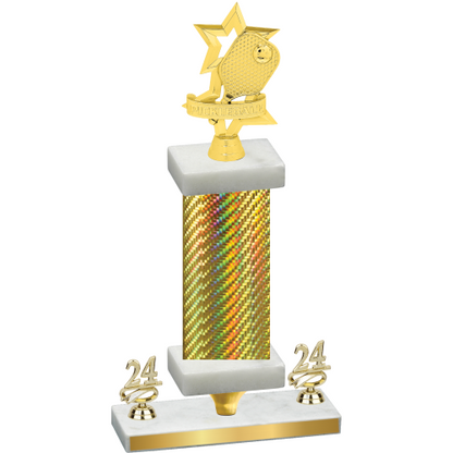 Premium Single Gold Carbon Fiber Year Pickleball Trophy