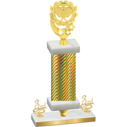 Premium Single Gold Carbon Fiber Third Place Pickleball Trophy