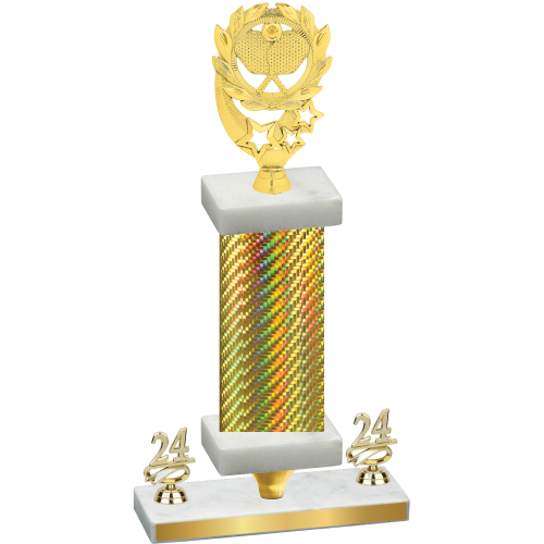 Premium Single Gold Carbon Fiber Year Pickleball Trophy