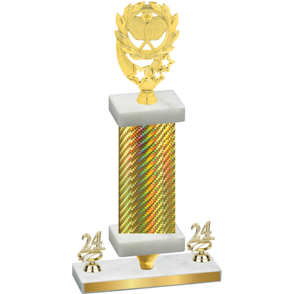 Premium Single Gold Carbon Fiber Year Pickleball Trophy