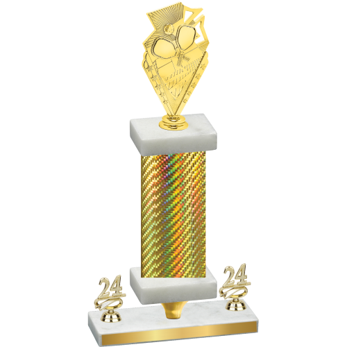 Premium Single Gold Carbon Fiber Year Pickleball Trophy